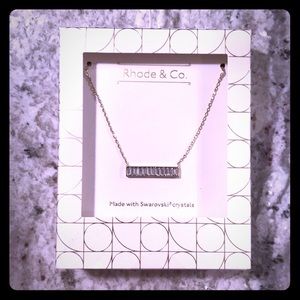 🆕 NWT Rhode & Co. Swarovski Crystal Bar Necklace